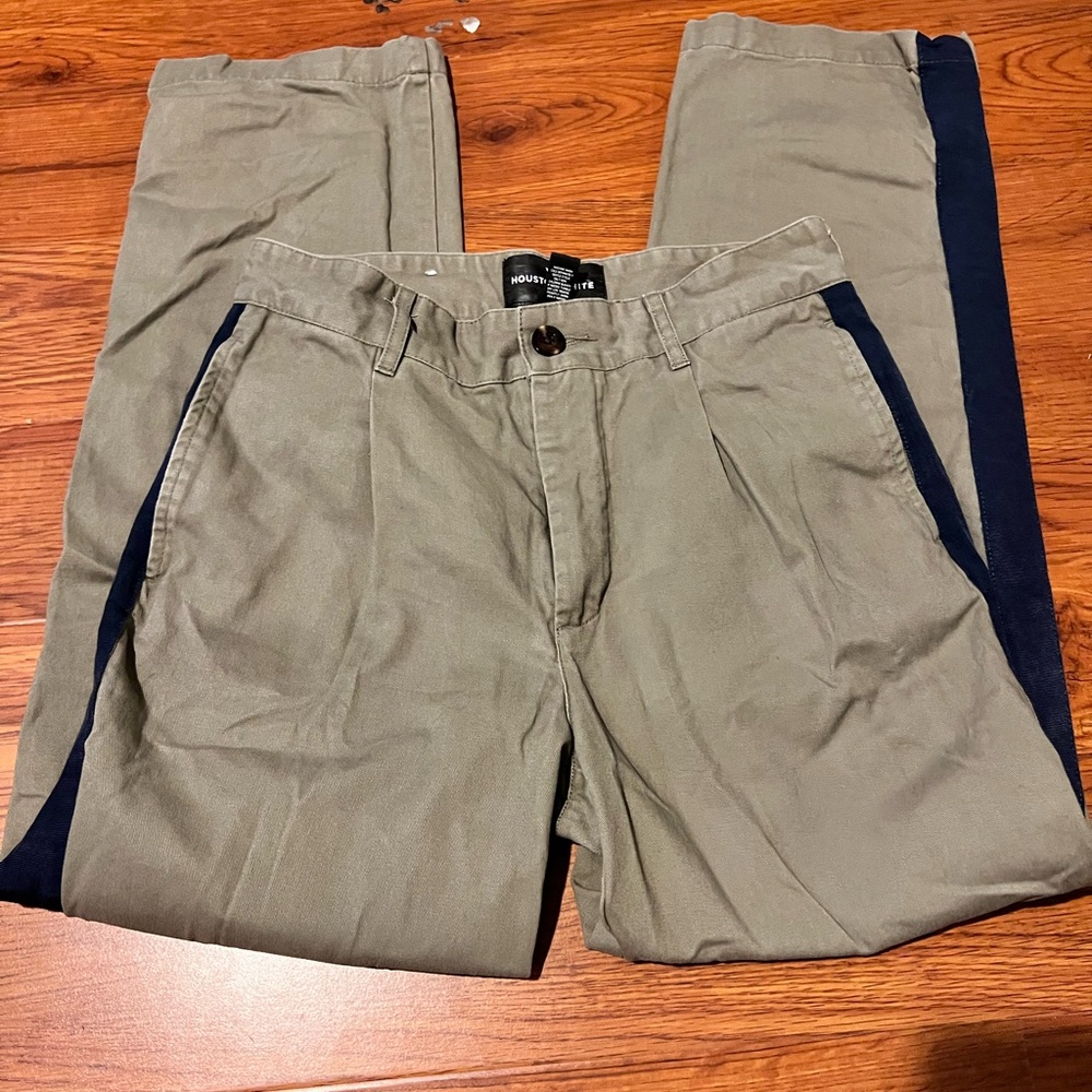 Men's Khaki Pants with Navy Accents